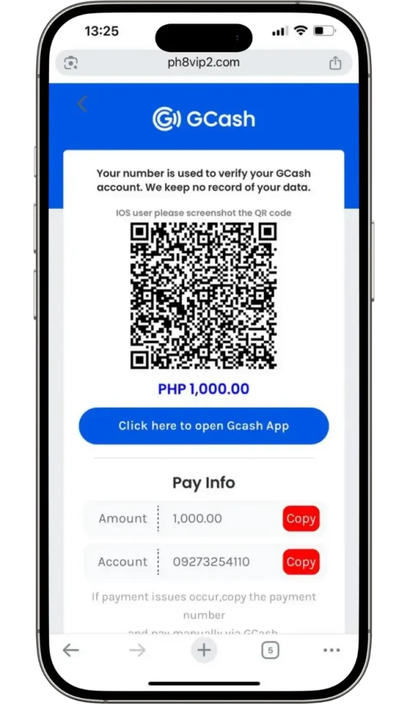 7BET Deposito Gcash account
